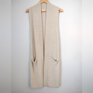 Aritzia 100% Merino wool Wilfred sleeveless cardigan duster pockets sweater vest